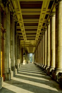 Pillars seen in one of the many historical buildings in Greenwich