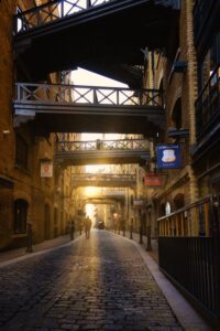 Shad Thames and its criss-cross walkways