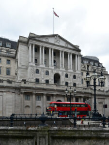Bank of England, found on the Square Mile in London