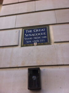 he Great Synagogue Plaque, London