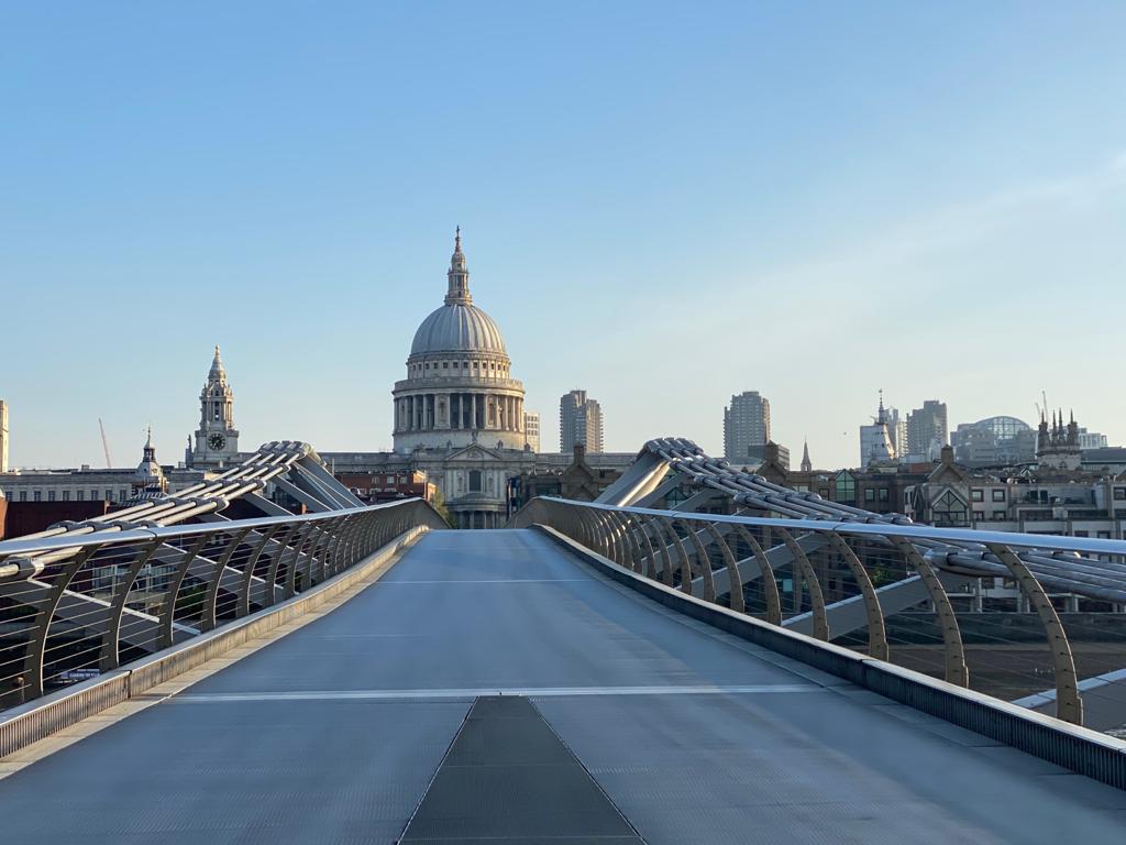 Millenium bridge with St Pauls in the background