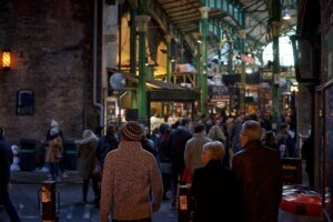 Borough market at winter time