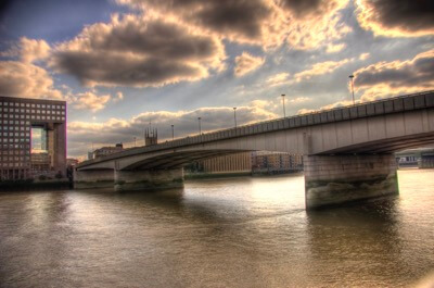 London Bridge at sunset.