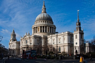 Outside St Paul's Cathedral.