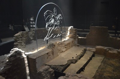 Inside the Temple of Mithras.