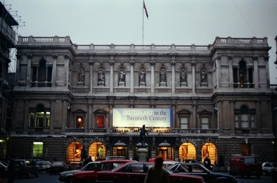 The Royal Academy of Arts in London at Night.