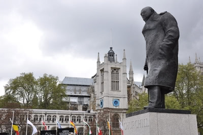 Winston Churchill statue in London.