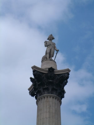 Admiral Hiratio Nelson statue Trafalgar square, London