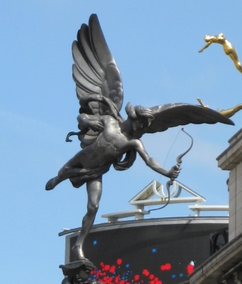 The Shaftesbury Memorial Fountain statue, London