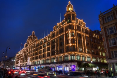 Harrods ready for shoppers on boxing day.