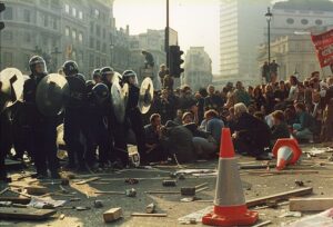 Poll Tax Riot in 1990