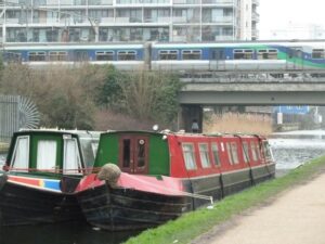narrow boats at Regent's Canal Mile End