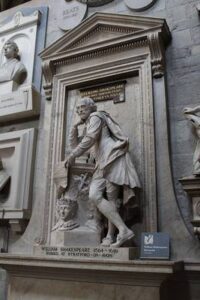 William Shakespeare monument at the Poets Corner