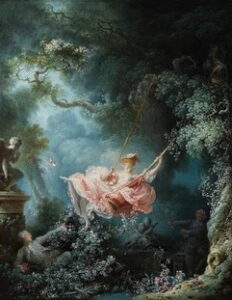 Jean-Honoré Fragonard’s The Swing, painted around 1767, in the Wallace Collection.