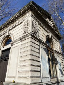 One of the surviving lodges from the original Euston Arch at Euston Station in London
