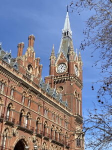 The Midland Grand Hotel clock tower at St Pancras Station, London
