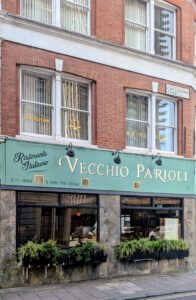 Vecchio Parola restaurant beneath Slough House HQ in Slow Horses, Leadenhall Market London